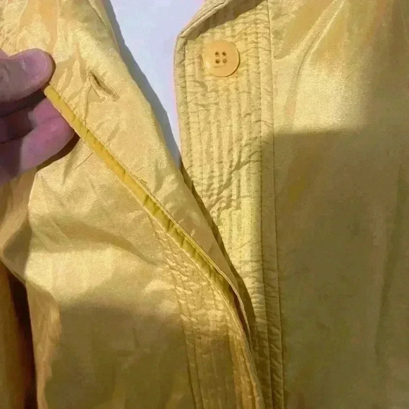 vintage J.Gallery woman's petite trench coat size 11/12 yellow - Picture 2 of 5